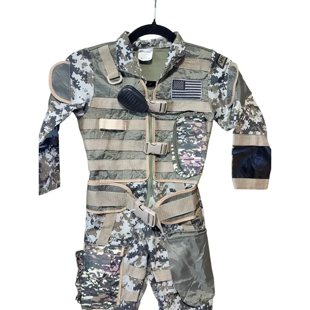 Teetot & co kids military costume one piece jumpsuit size 5 6 Halloween dress up